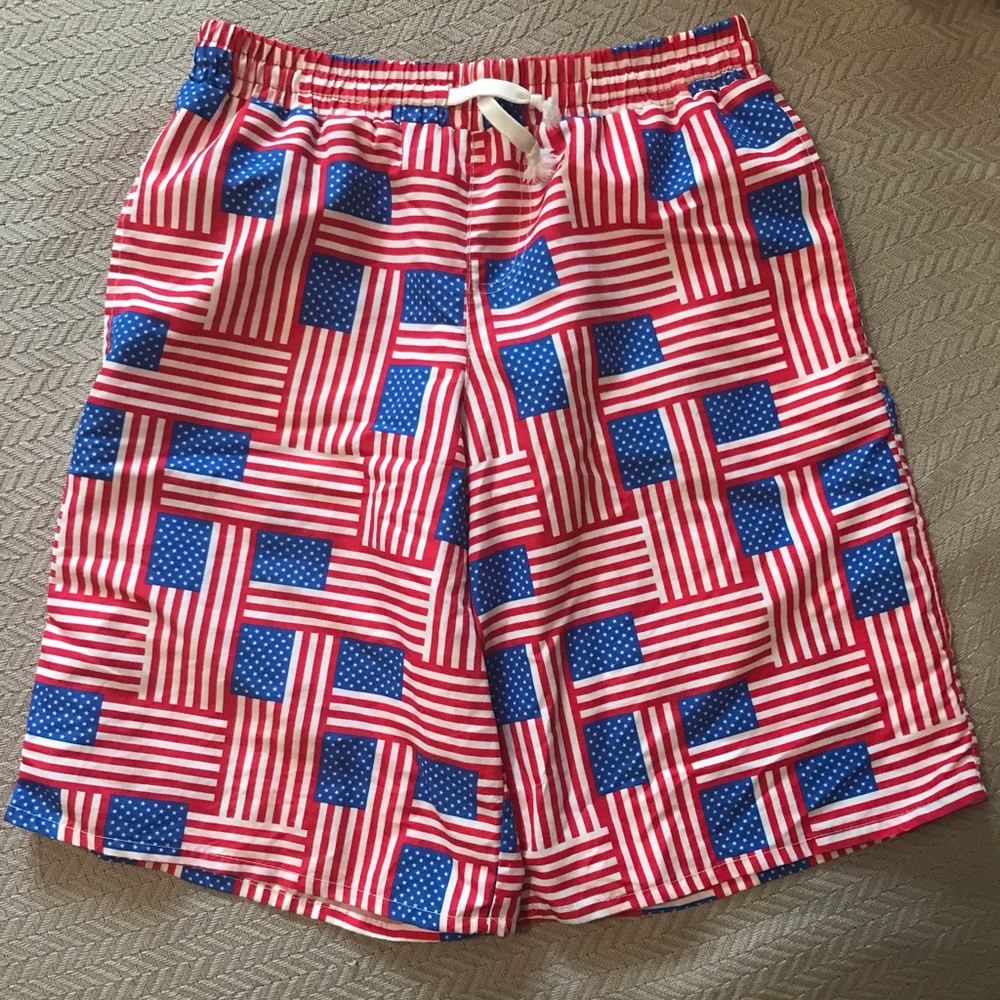 American Flag Swim Trunks